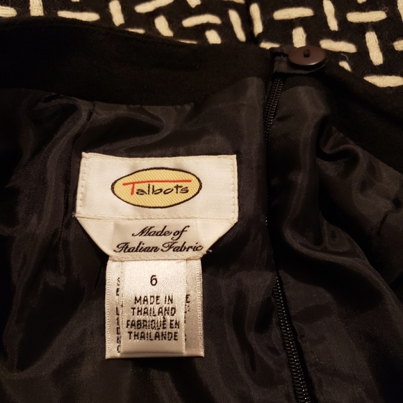 Talbots straight skirt, black/ivory, size 6 - Picture 5 of 8